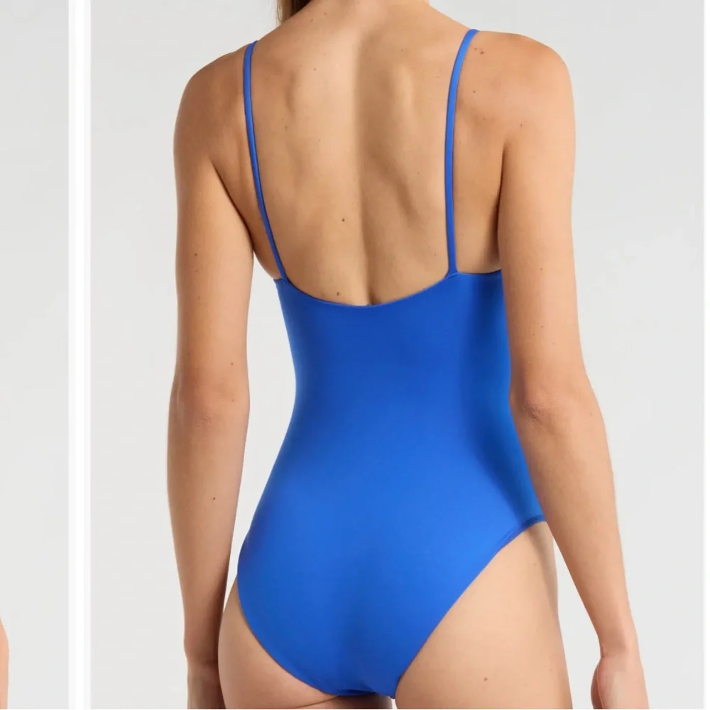 Left on Friday Sunday One-Piece Swimsuit First Place Blue